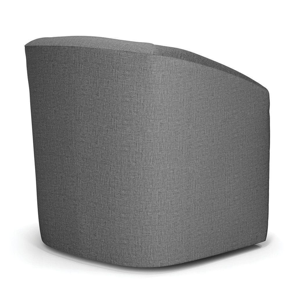 Kit 2 Poltronas Stella Max Linho Grafite A26 Base Giratória - D'rossi - 5