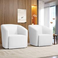 Kit 2 Poltronas Stella Max Corino Branco Base Giratória - D'rossi - 7