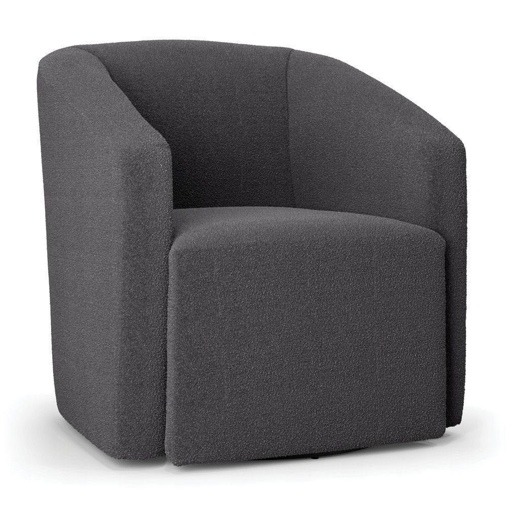 Kit 2 Poltronas Stella Max Bouclê Grafite Base Giratória - D'rossi - 5