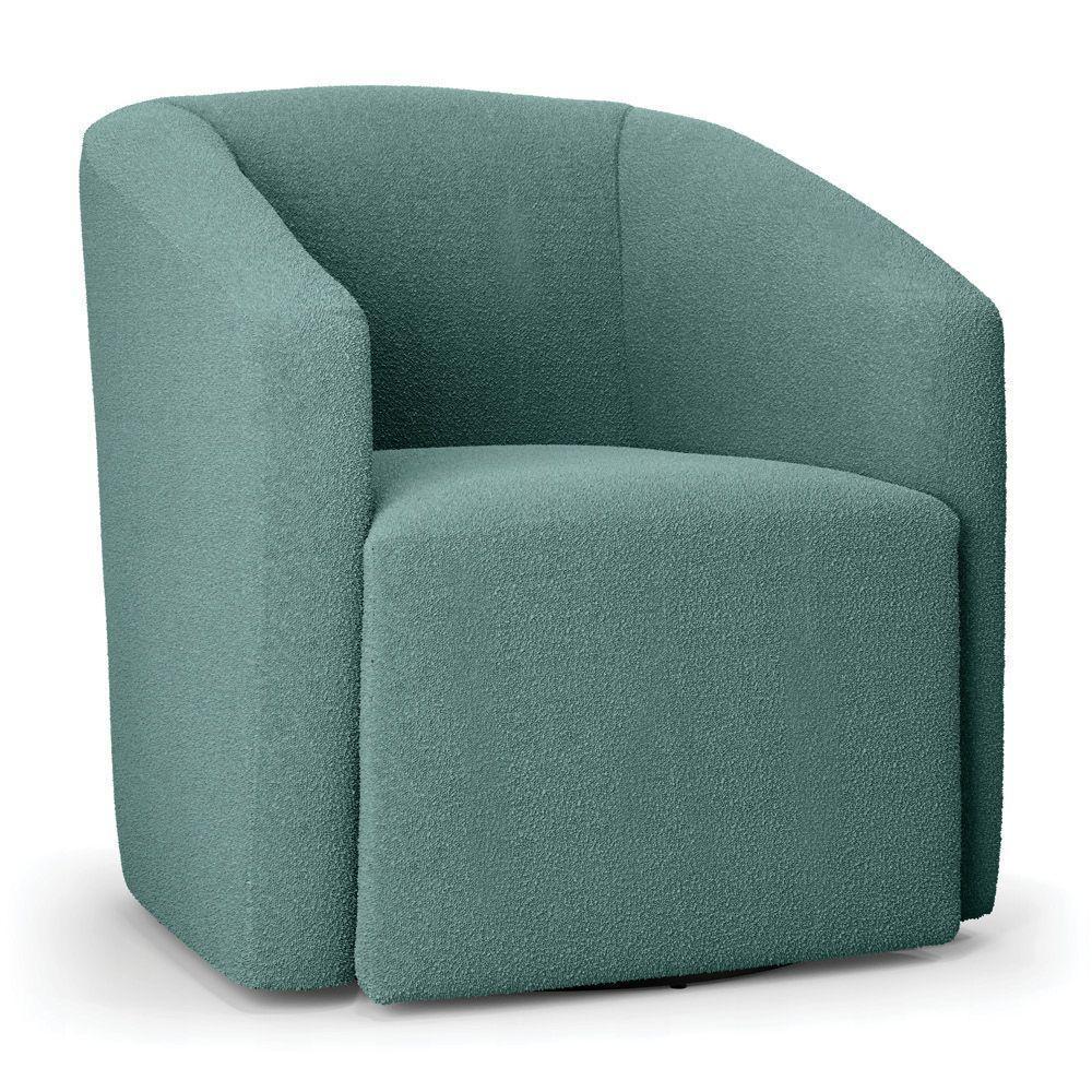 Kit 2 Poltronas Stella Max Bouclê Base Giratória - D'rossi Cor Verde Menta - 2