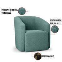 Kit 2 Poltronas Stella Max Bouclê Base Giratória - D'rossi Cor Verde Menta - 6