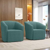 Kit 2 Poltronas Stella Max Bouclê Base Giratória - D'rossi Cor Verde Menta - 8