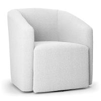 Kit 2 Poltronas Stella Max Bouclê Base Giratória - D'rossi Cor Off White - 7