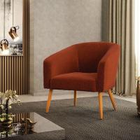 Kit 2 Poltronas Stella Bouclê Terra Pés Palito Castanho - D'rossi - 2