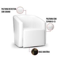 Kit 2 Poltronas Stella Max Corano Branco Base Giratória - D'rossi - 5