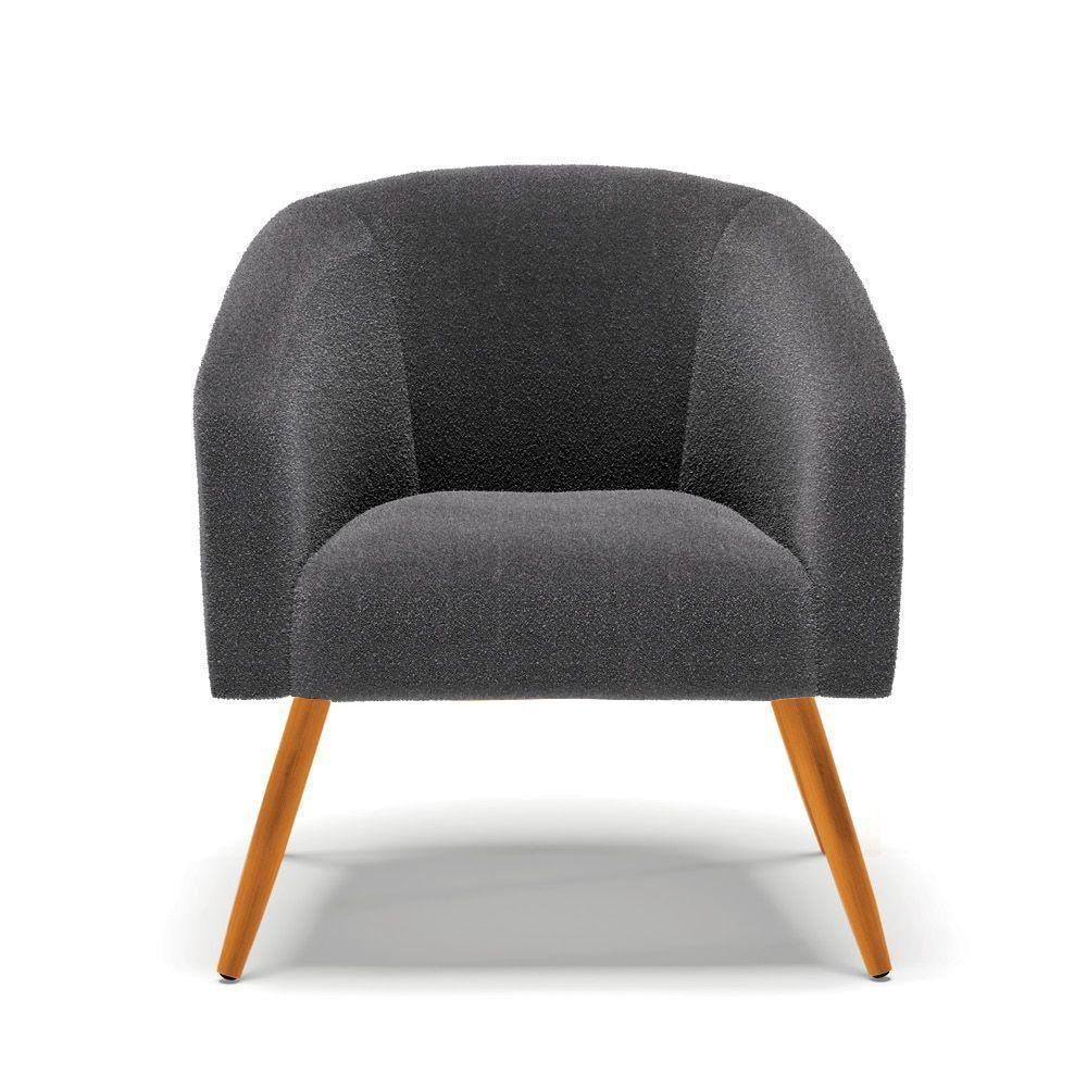 Kit 2 Poltronas Stella Bouclê Pés Palito Castanho - D'rossi Cor Grafite - 8