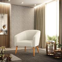 Kit 2 Poltronas Stella Bouclê Pés Palito Castanho - D'rossi Cor Bege - 6