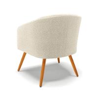 Kit 2 Poltronas Stella Bouclê Pés Palito Castanho - D'rossi Cor Bege - 13