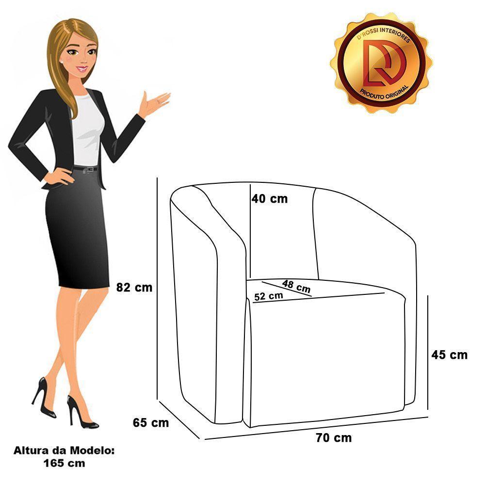 Kit 2 Poltronas Stella Max Veludo Base Giratória - D'rossi Cor Cinza - 2