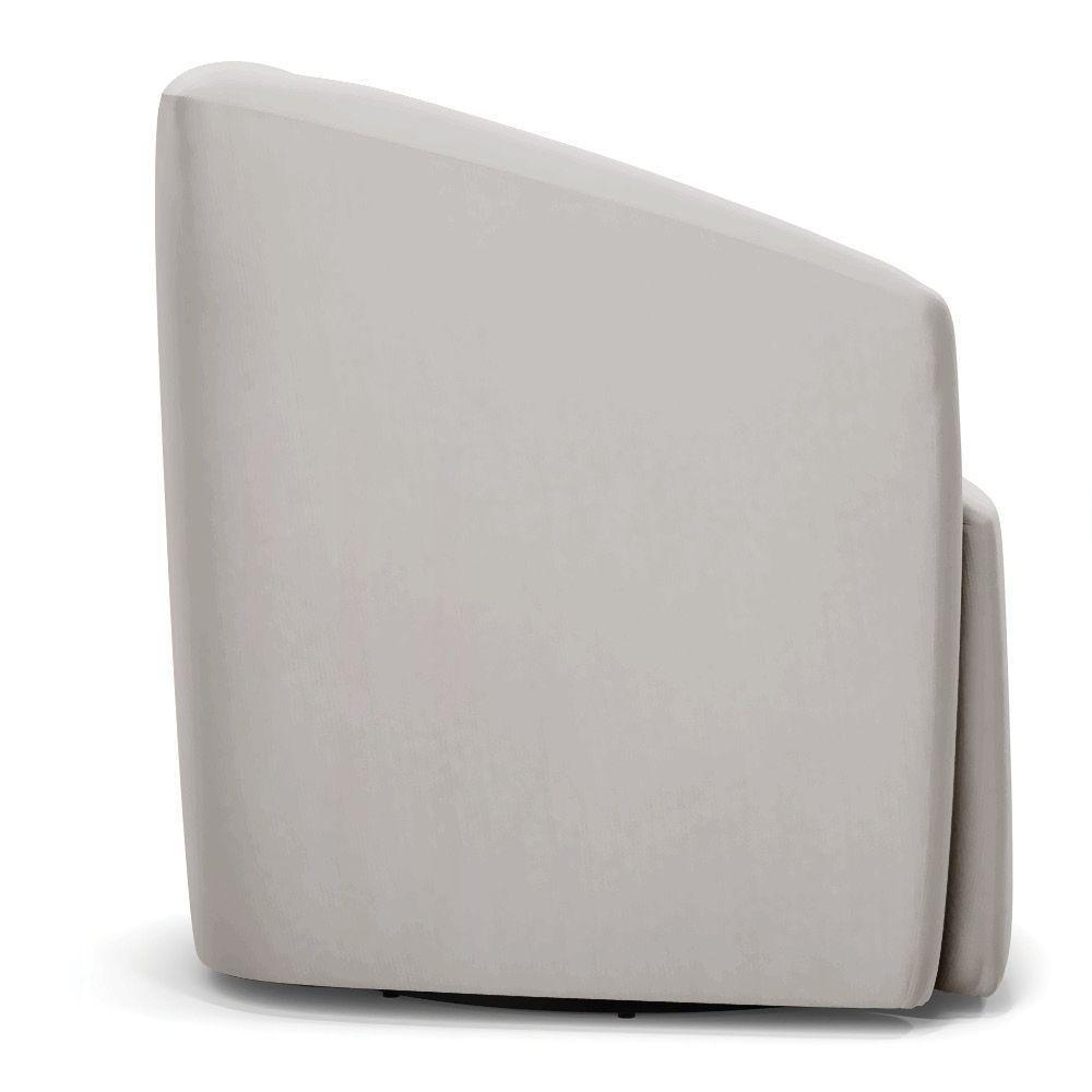 Kit 2 Poltronas Stella Max Veludo Base Giratória - D'rossi Cor Cinza - 5