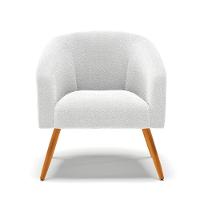 Kit 2 Poltronas Stella Bouclê Pés Palito Castanho - D'rossi Cor Off White - 8