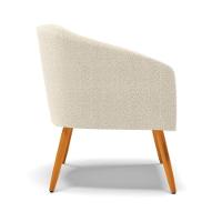 Kit 2 Poltronas Stella Bouclê Bege Pés Palito Castanho - D'rossi - 8