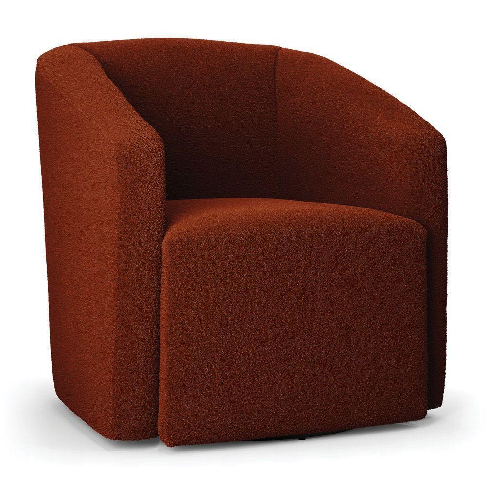 Kit 2 Poltronas Stella Max Bouclê Terracota Base Giratória - D'rossi - 7