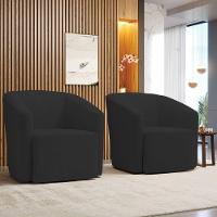 Kit 2 Poltronas Stella Max Veludo Preto Base Giratória - D'rossi - 2