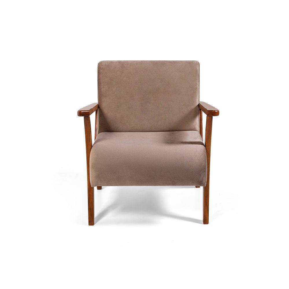 Conjunto 2 Poltronas Estofadas Cléo Marrom Claro - 3