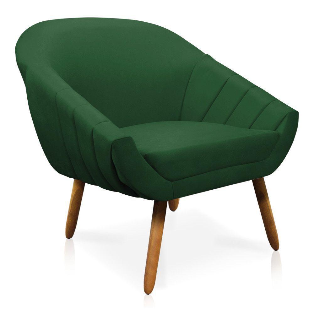 Kit 01 Namoradeira 02 Lugares e 01 Poltrona Giovana Suede Verde Castanho - 6