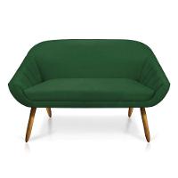 Kit 01 Namoradeira 02 Lugares e 01 Poltrona Giovana Suede Verde Castanho