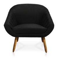 Kit 01 Namoradeira 02 Lugares e 01 Poltrona Giovana Suede Preto Castanho - 8