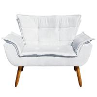 Kit 01 Namoradeira 01 Poltrona Giratória Suede Base Madeira