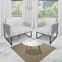 Kit 01 Namoradeira 01 Poltrona Marisa Base Industrial Metálica - 2