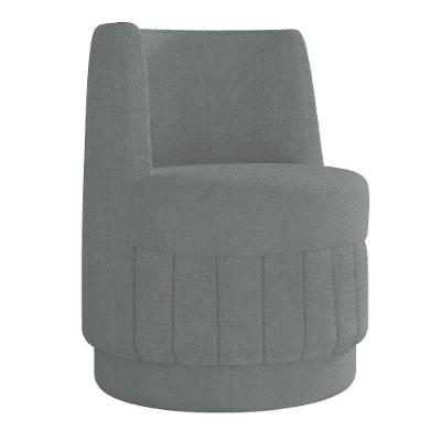 Poltrona Giratória Decorativa Para Sala Isa K04 Bouclê Cinza - Mpozenato