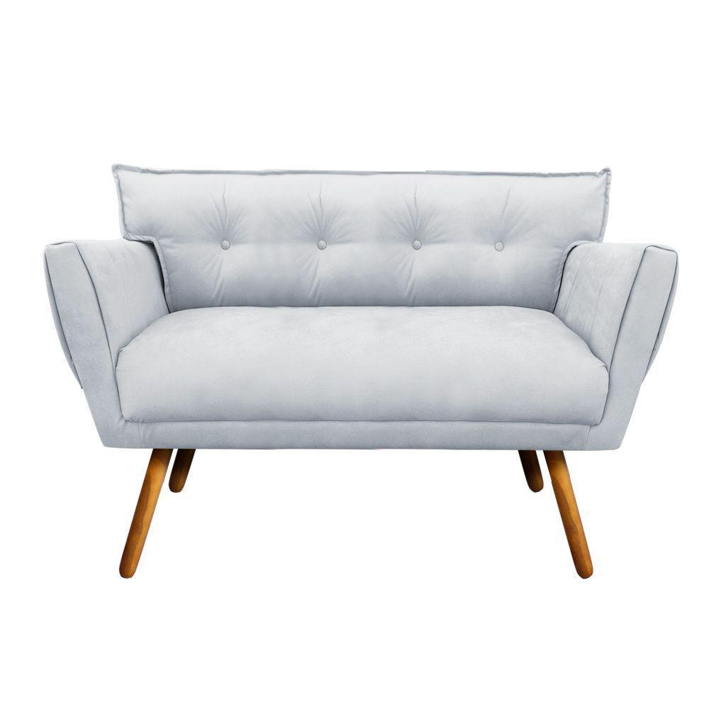 Kit 01 Namoradeira E 02 Poltronas Anitta Suede Pés Palito - 2