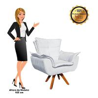 Kit 01 Namoradeira 02 Poltronas Giratória Opala Base Madeira - 8