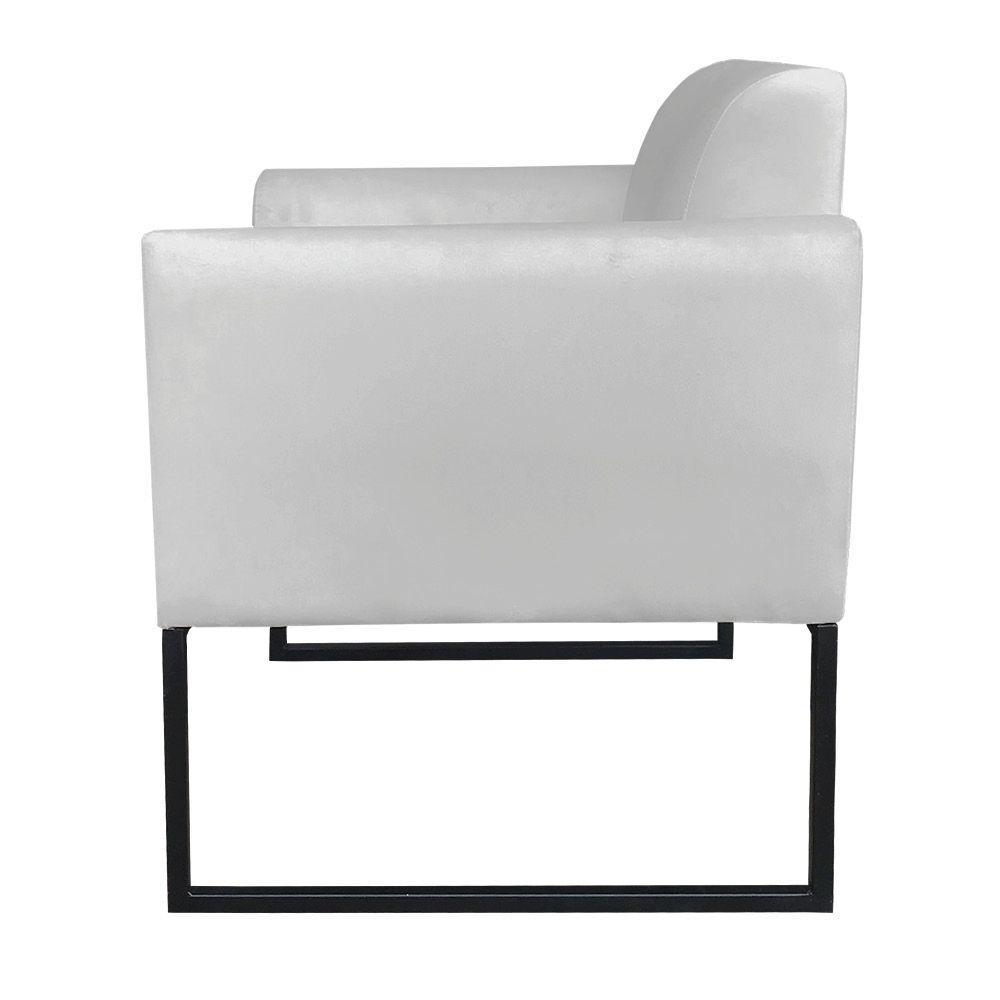 Kit 01 Namoradeira 02 Poltronas Marisa Base Industrial Metálica - 5