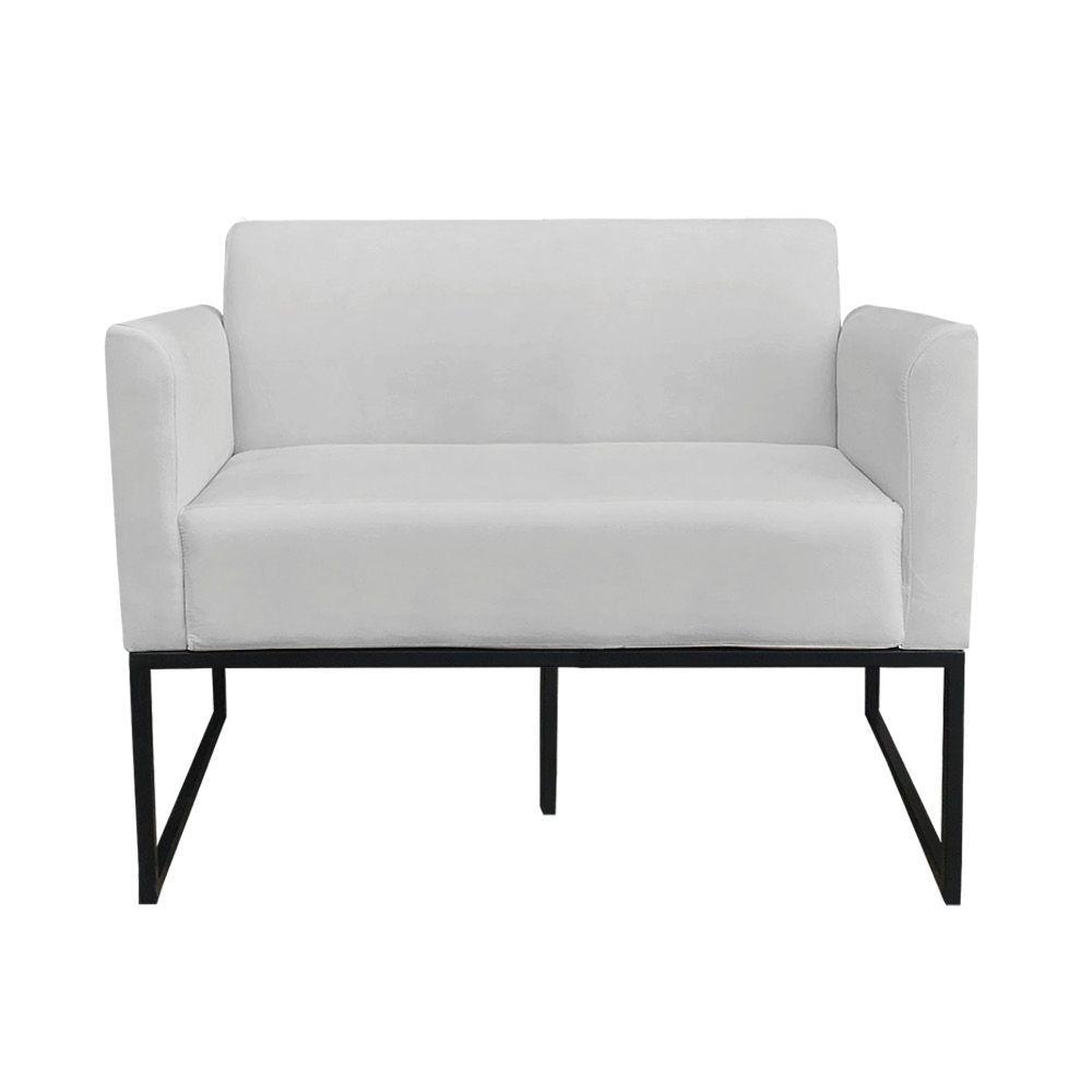 Kit 01 Namoradeira 02 Poltronas Marisa Base Industrial Metálica - 6