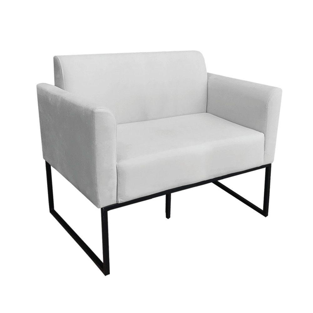 Kit 01 Namoradeira 02 Poltronas Marisa Base Industrial Metálica - 7