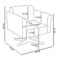 Kit 02 Poltronas Giratória Elisa Suede Base Estrela Cromado - 3