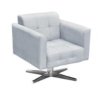 Kit 02 Poltronas Giratória Elisa Suede Base Estrela Cromado - 7