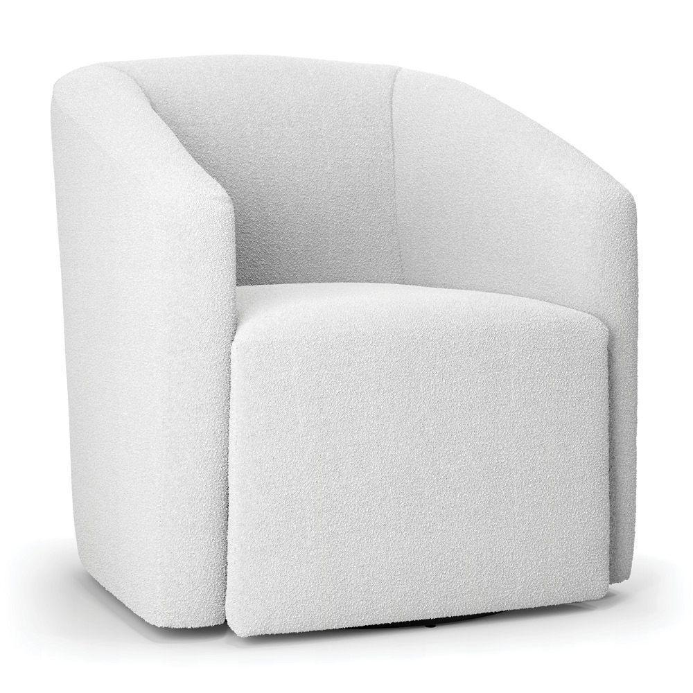 Poltrona Stella Max Bouclê Base Giratória - D'rossi Cor Off White - 1