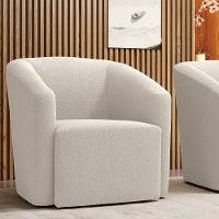 Poltrona Stella Max Bouclê Base Giratória - D'rossi Cor Bege - 2