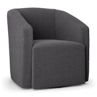 Poltrona Stella Max Bouclê Base Giratória - D'rossi Cor Grafite - 1
