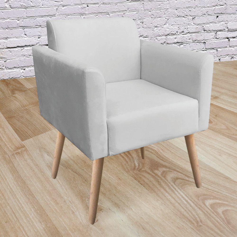 Kit 02 Poltronas Marisa Suede Pés Palito Natural - 2