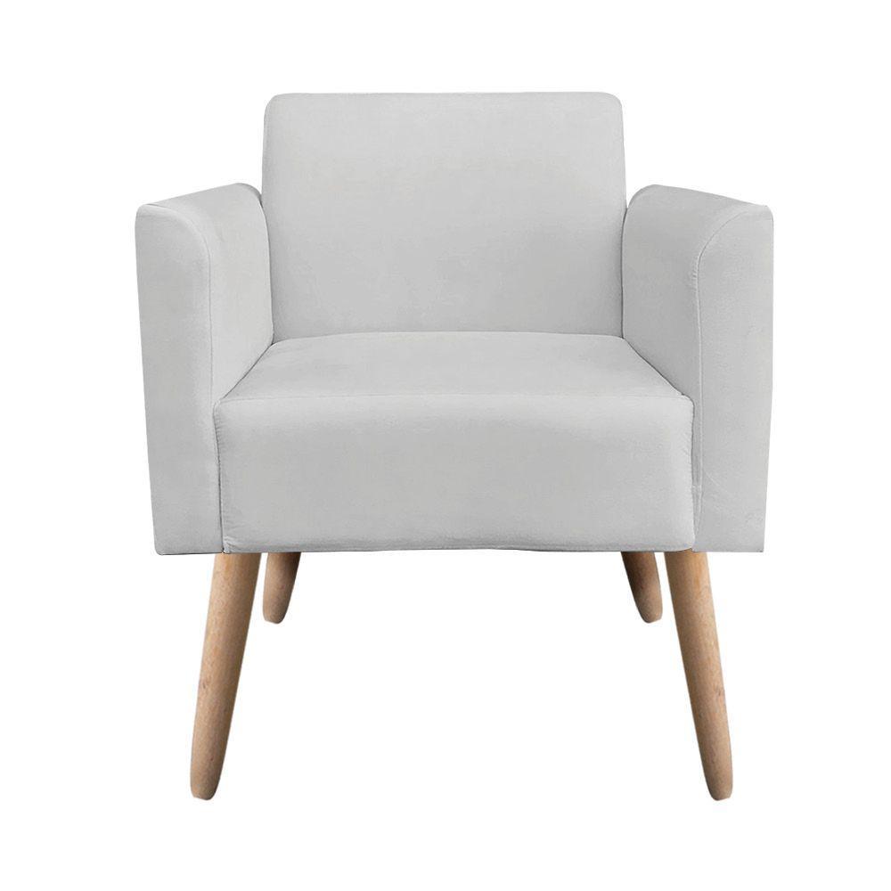 Kit 02 Poltronas Marisa Suede Pés Palito Natural - 4