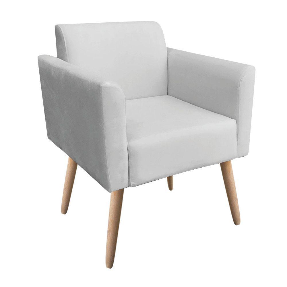 Kit 02 Poltronas Marisa Suede Pés Palito Natural - 5