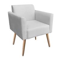 Kit 02 Poltronas Marisa Suede Pés Palito Natural - 5