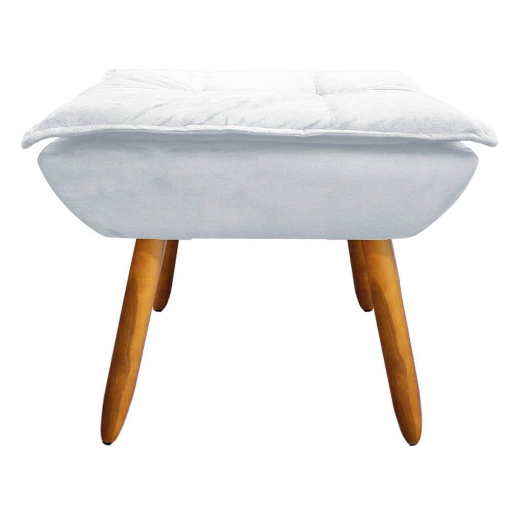 Kit 02 Poltronas Opala 01 Puff Opala Suede Pés Palito Castanho - 5