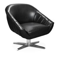 Kit 02 Poltronas Giratória Giovana Corano Preto Base Cromada - 4