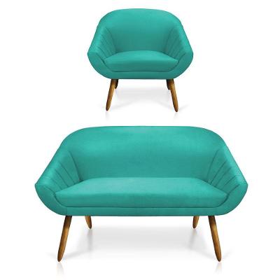 Kit 1 Namoradeira 2 Lugares 1 Poltrona Giovana SCastanho