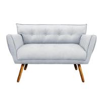 Kit 01 Namoradeira E 02 Poltronas Giratória Suede Base Madeira