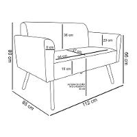 Kit 01 Namoradeira E 02 Poltronas Giratória Suede Base Madeira - 9