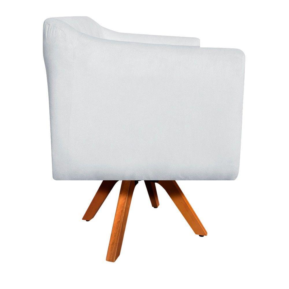 Kit Namoradeira 02 Lugares 02 Poltronas Giratória Julia Strass Base Madeira - 4