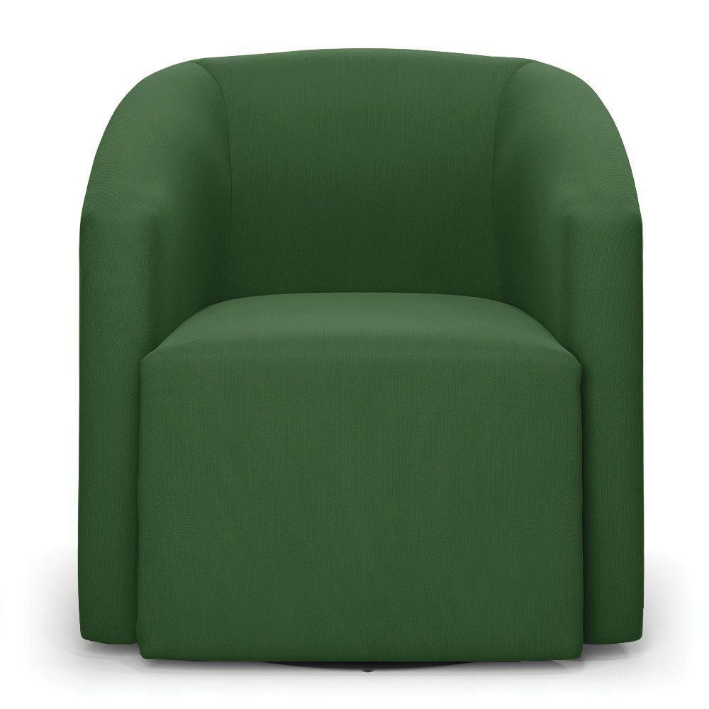 Kit 2 Poltronas Stella Max Suede Base Giratória - D'rossi Cor Verde - 6