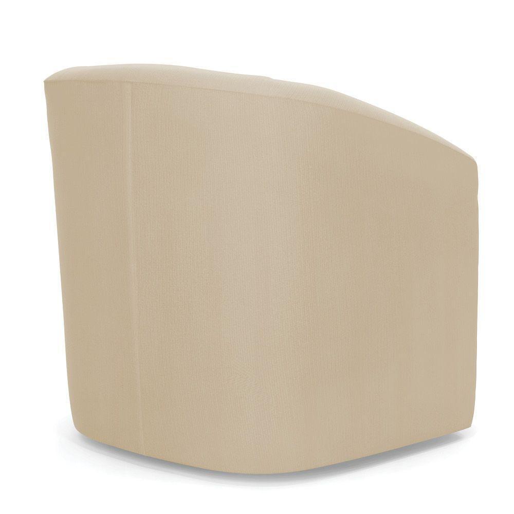 Kit 2 Poltronas Stella Max Suede Bege Base Giratória - D'rossi - 6