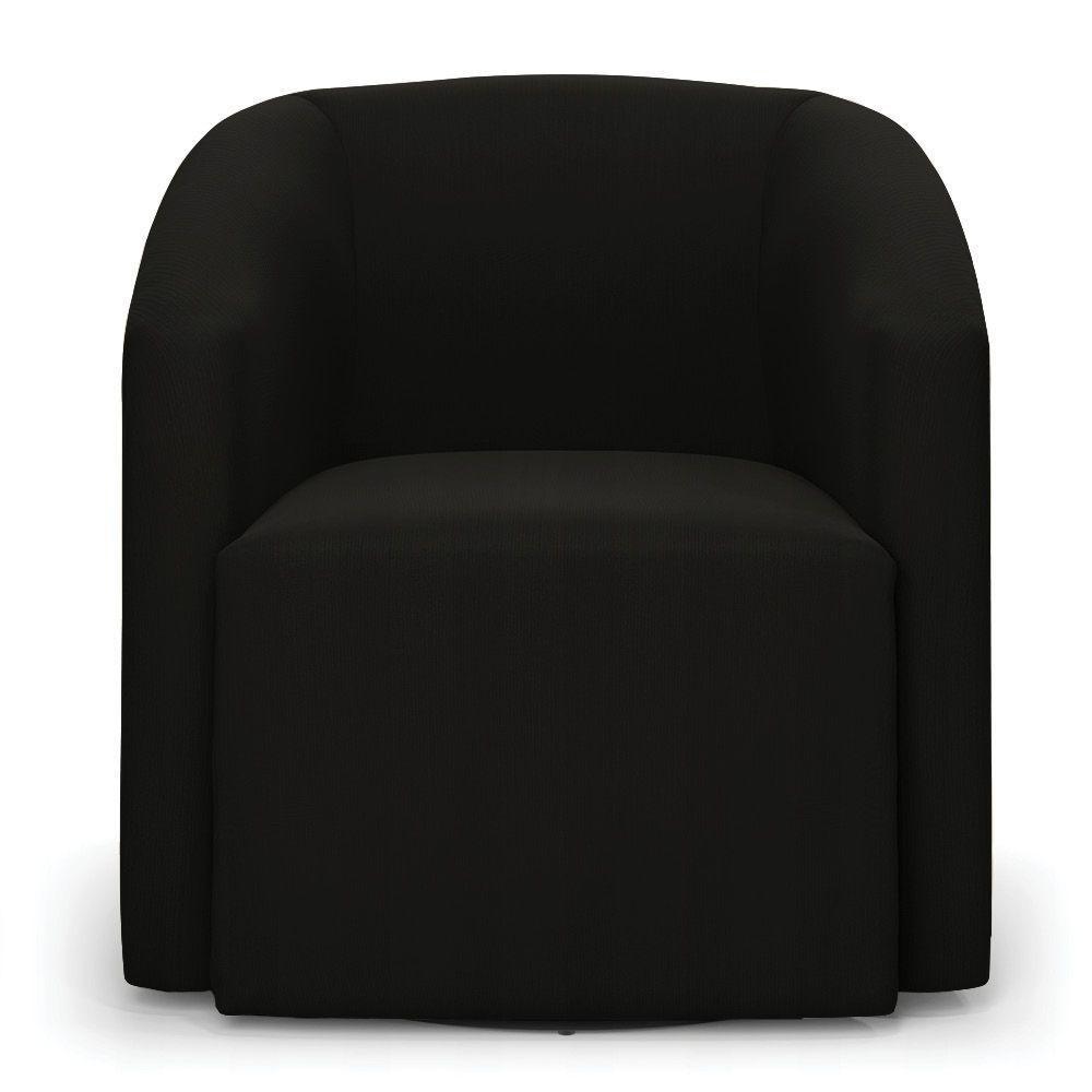 Poltrona Stella Max Suede Base Giratória - D'rossi Cor Preto - 3