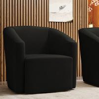 Poltrona Stella Max Suede Base Giratória - D'rossi Cor Preto - 5