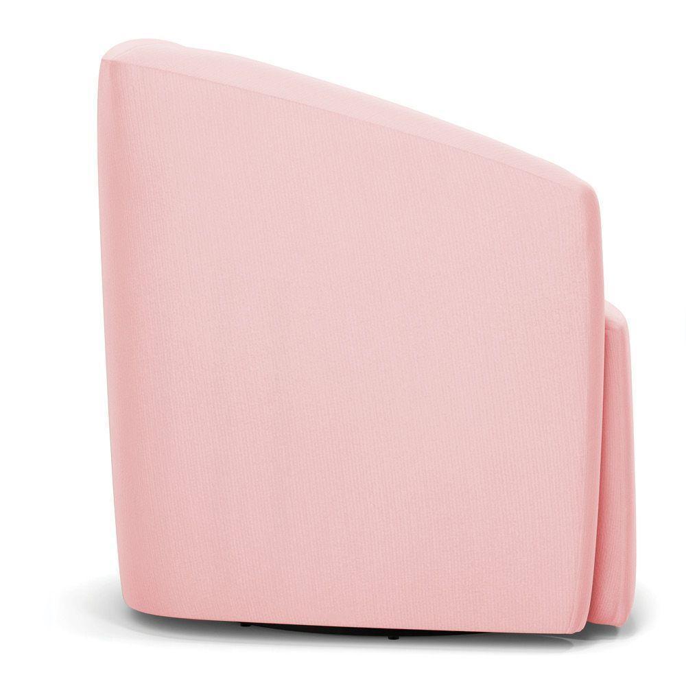 Poltrona Stella Max Suede Base Giratória - D'rossi Cor Rosa Bebê - 5